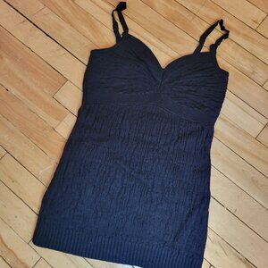 BCBG Max Azria Black Ribbed Knit Top size M